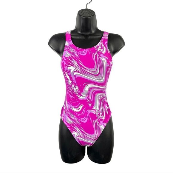 NIKE pink amp surge one piece swimsuit size 6 - Picture 5 of 8